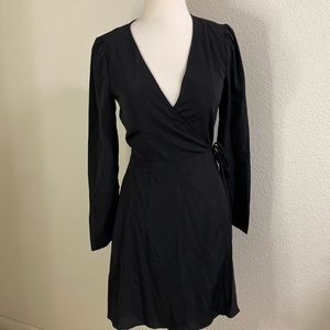 Cooper Street Black Long Sleeve Wrap‎ Dress